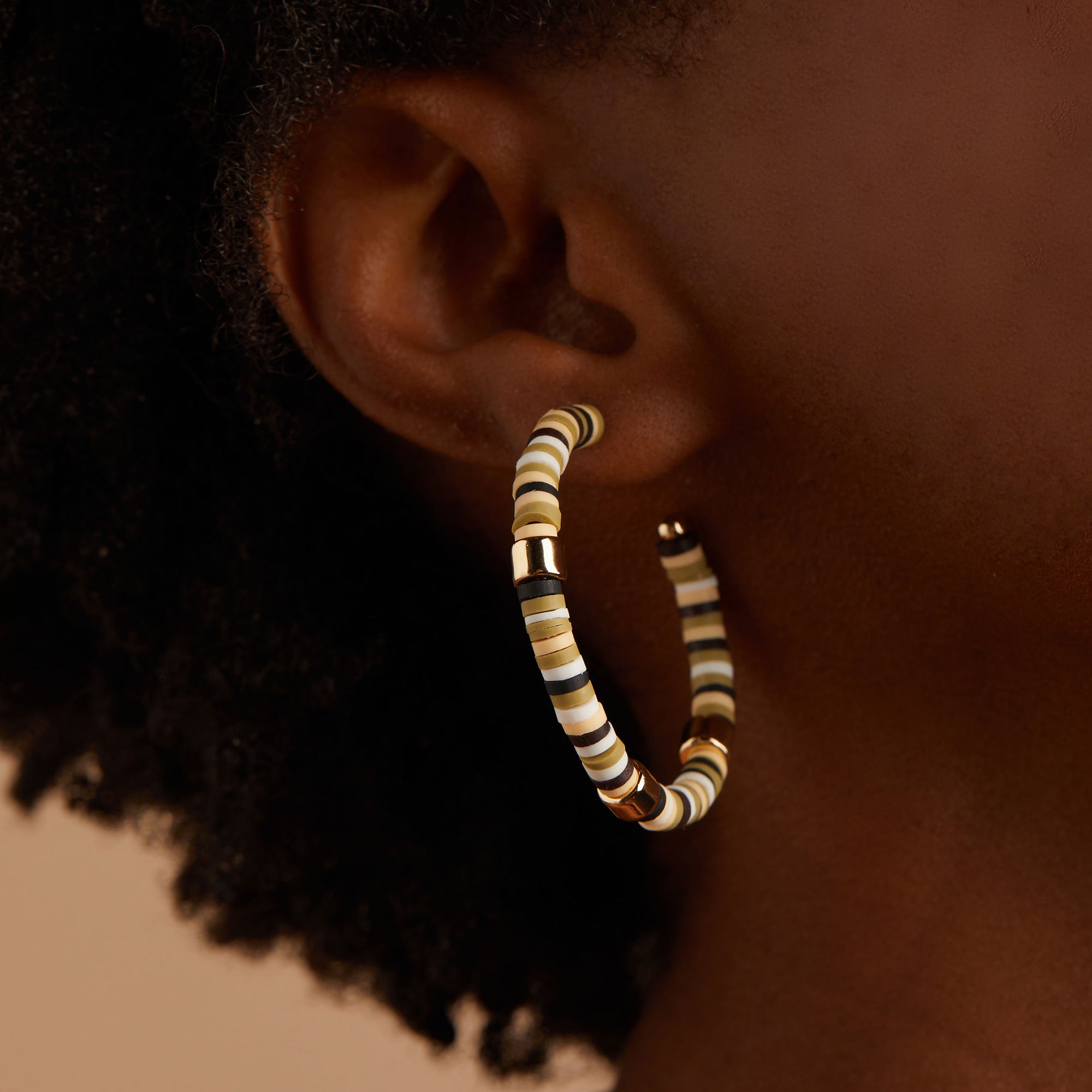 Beaded Hoop Earrings for Women - Natural Stone Bohemian Dangle Earrings | Perfect for Parties, Weddings & Everyday Wear