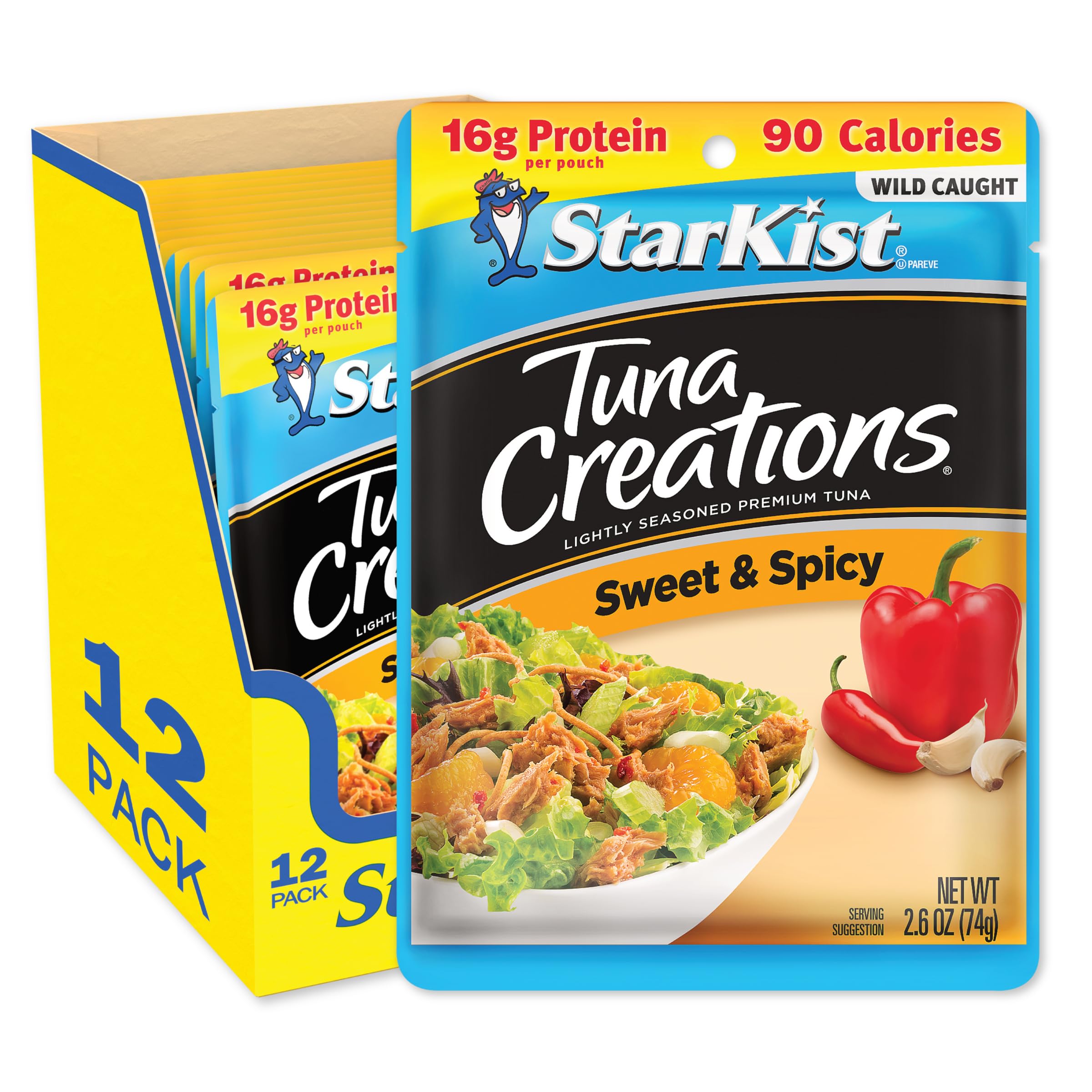 StarKist Sweet & Spicy Tuna Creations, 2.6 Oz Pouch (Pack of 12) – Perfect for Lunches, Salads & Quick Protein Snacks