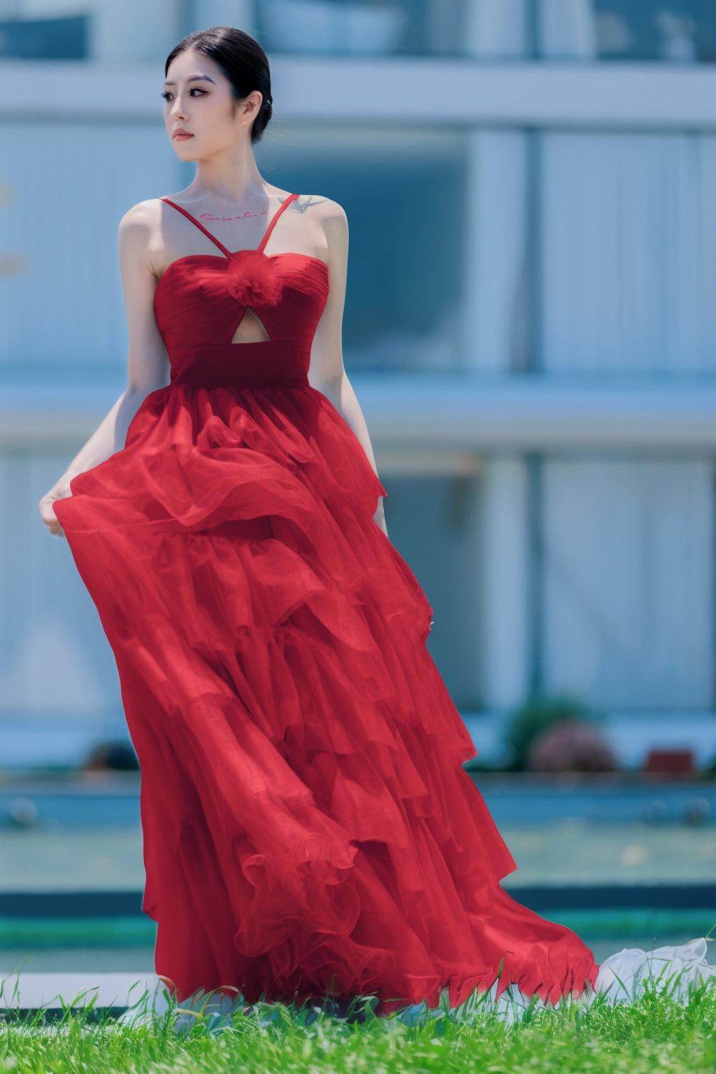 Elegant Princess Sweep Brush Train Tulle Prom Dress CS0493 - Perfect for Homecoming, Ball Gowns & Formal Events