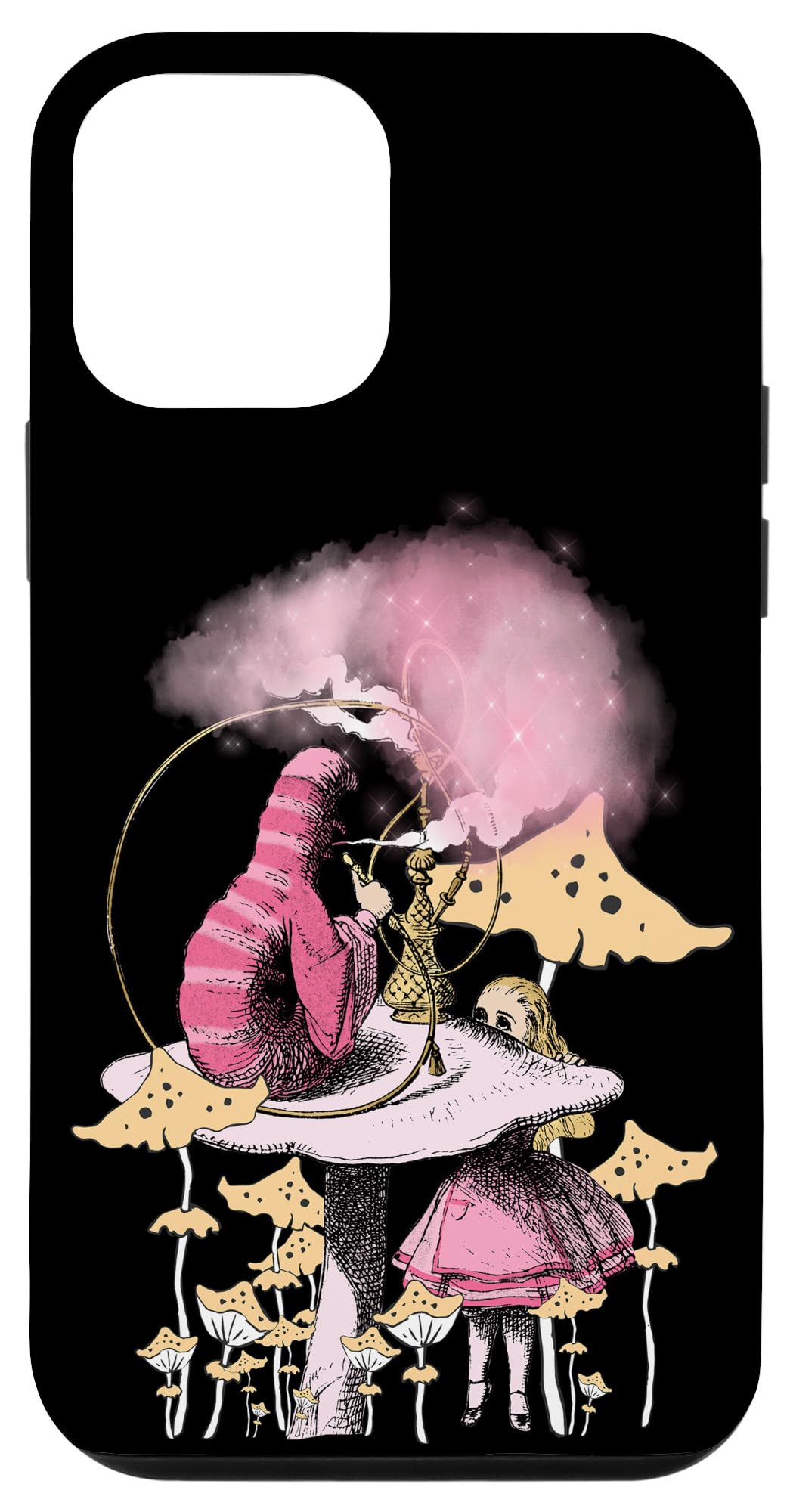 iPhone 12 mini Caterpillar Smoking Magic Mushrooms Alice In Wonderland Case - Unique Artistic Design for Fans of Fantasy and Psychedelic Themes, Perfect for Daily Use and Gift Giving