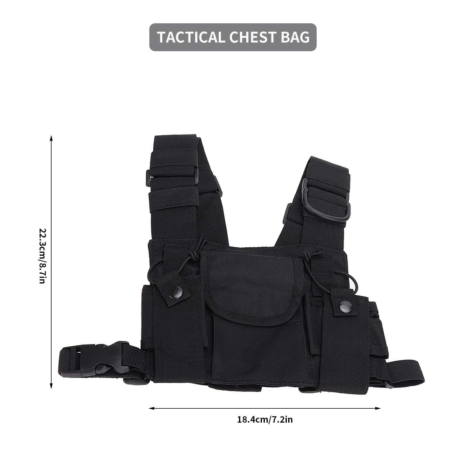 Military-Grade Tactical Radio Holster - Universal Chest Pouch for Walkie Talkies, Durable Firefighter Gear with Harness - Perfect for Workshops, Construction Sites & Emergency Response Teams
