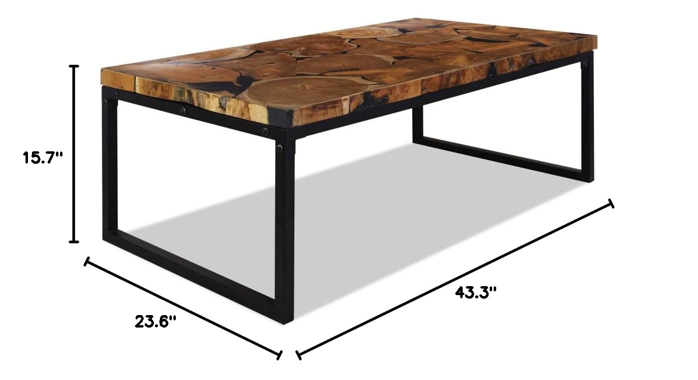 CHARMMA Teak Resin Coffee Table 43.3