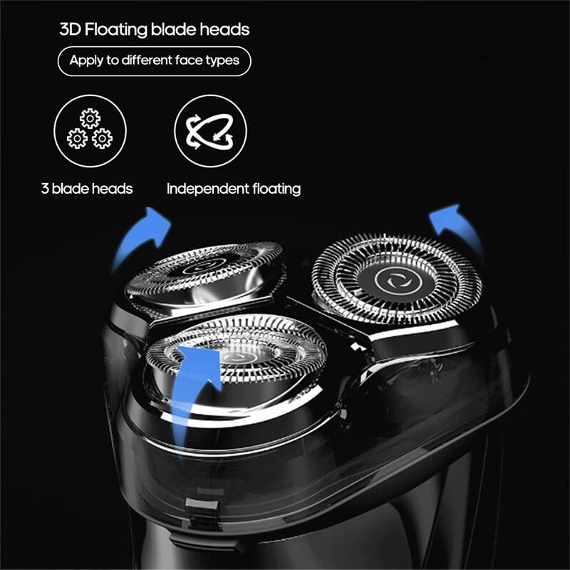 Men's Electric Razor with LCD Power Display - Rechargeable IPX7 Waterproof Shaver for Wet/Dry Use - Full Body Washable Black Electric Razor for Travel, Gym & Daily Shaving