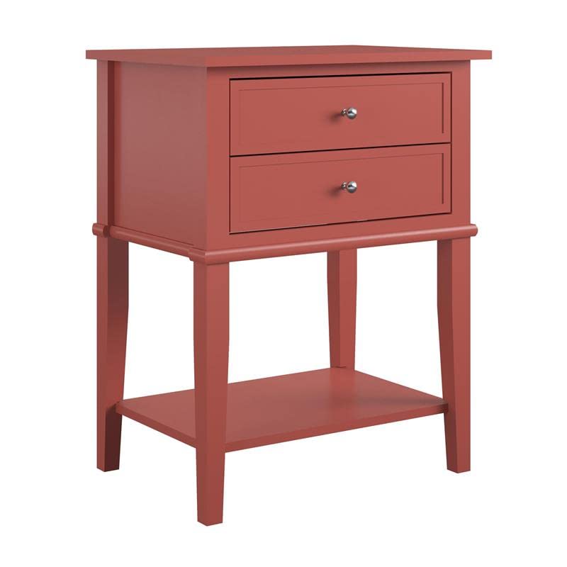 Ameriwood Home Franklin Accent Table with 2 Drawers - Terracotta Finish, Small Side Table for Living Room, Bedroom, or Office - Perfect for Storage & Decor