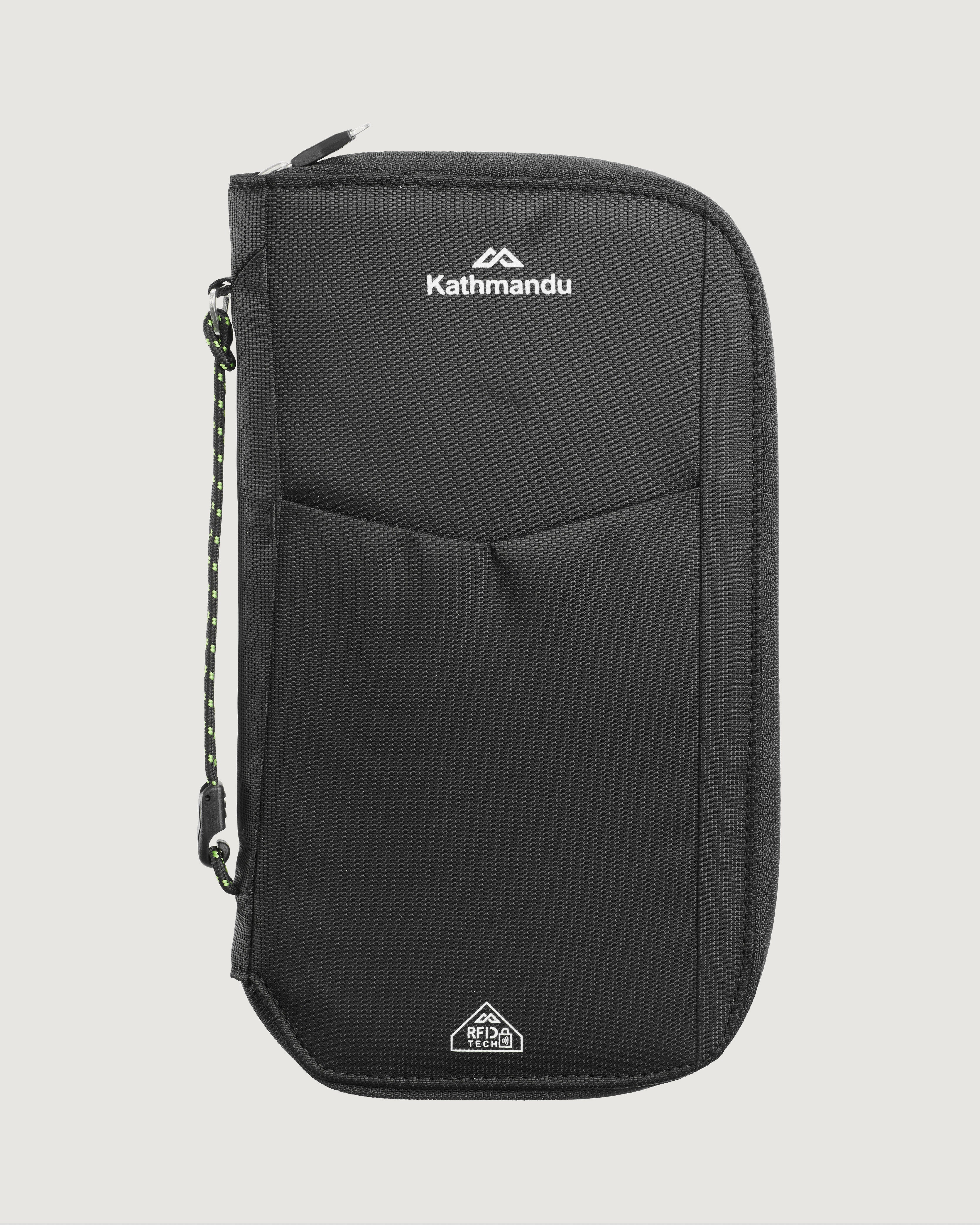 Premium RFID Blocking Travel Wallet - Large Size, Black - Secure & Stylish for Airports, Commuting & Everyday Use