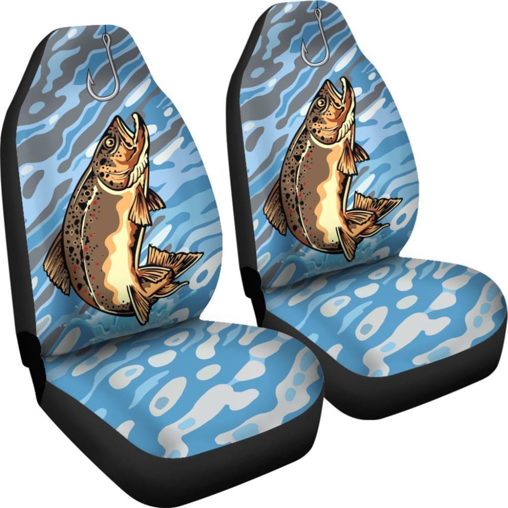 Brown Trout Fishing Car Seat Covers - Waterproof & Durable for Outdoor Enthusiasts | Perfect for Truck, SUV, and Boat Seats