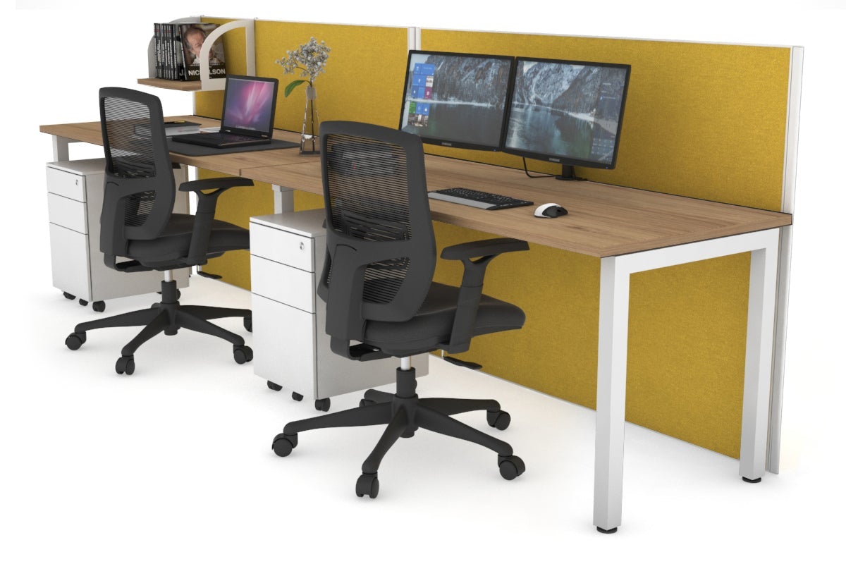 Horizon Quadro 2 Person Office Workstation with Square Legs - 1200L x 700W Dimensions - Perfect for Collaborative Workspaces & Shared Office Desks