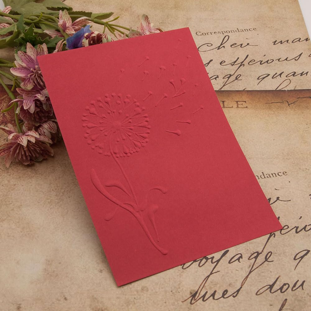 LZBRDY Dandelion Flower Embossing Folders for Card Making, Scrapbooking, DIY Crafts - Floral Leaves Patterns for Wedding Invitations, Greeting Cards, and Paper Art Projects