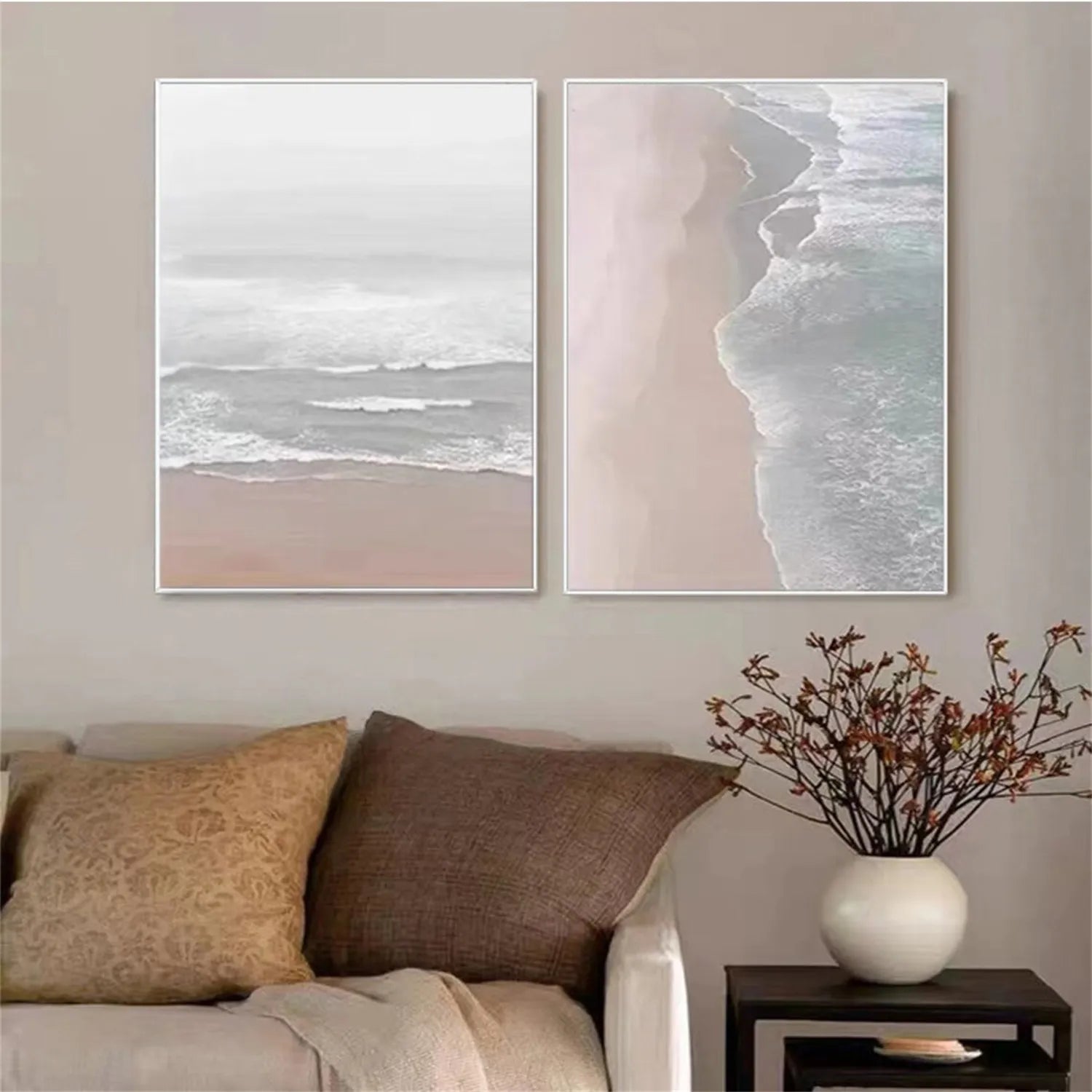 Ocean and Sky Wall Art Set of 2 - Modern Coastal Paintings for Home & Office Decor | Perfect for Living Room, Bedroom or Beach House