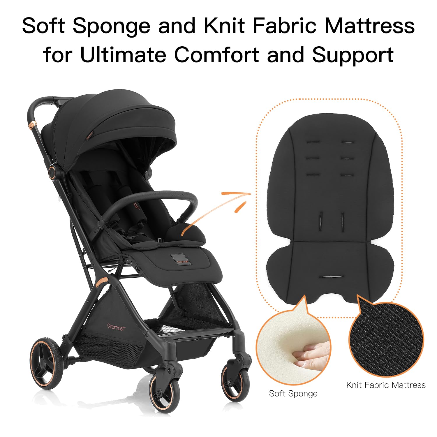 Lightweight Automatic Folding Baby Stroller - Portable Travel Stroller with Adjustable Backrest, UV Protection Canopy & One-Hand Fold - Black | Perfect for Air Travel, Shopping & Daily Walks