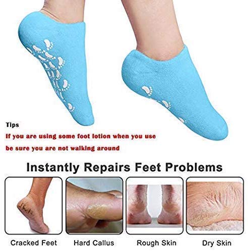 HAPANI HOME Moisturizing Gel Socks for Cracked Heels - Vitamin E & Natural Oil Foot Repair Socks for Women & Men - Soften Dry Skin, Heel Protector for Spa Treatment, Night Care & Cracked Feet Relief