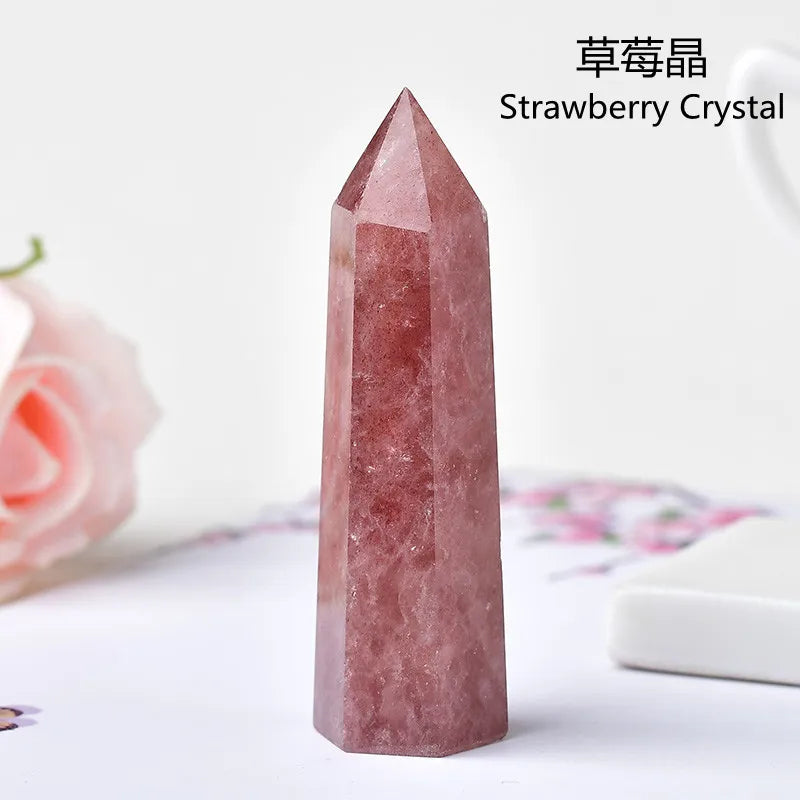 Natural Green Moss Agate Crystal Point - 60-70mm Transparent Quartz Stone for Home Decor, Feng Shui, Jewelry Making & Healing Meditation (1PC)