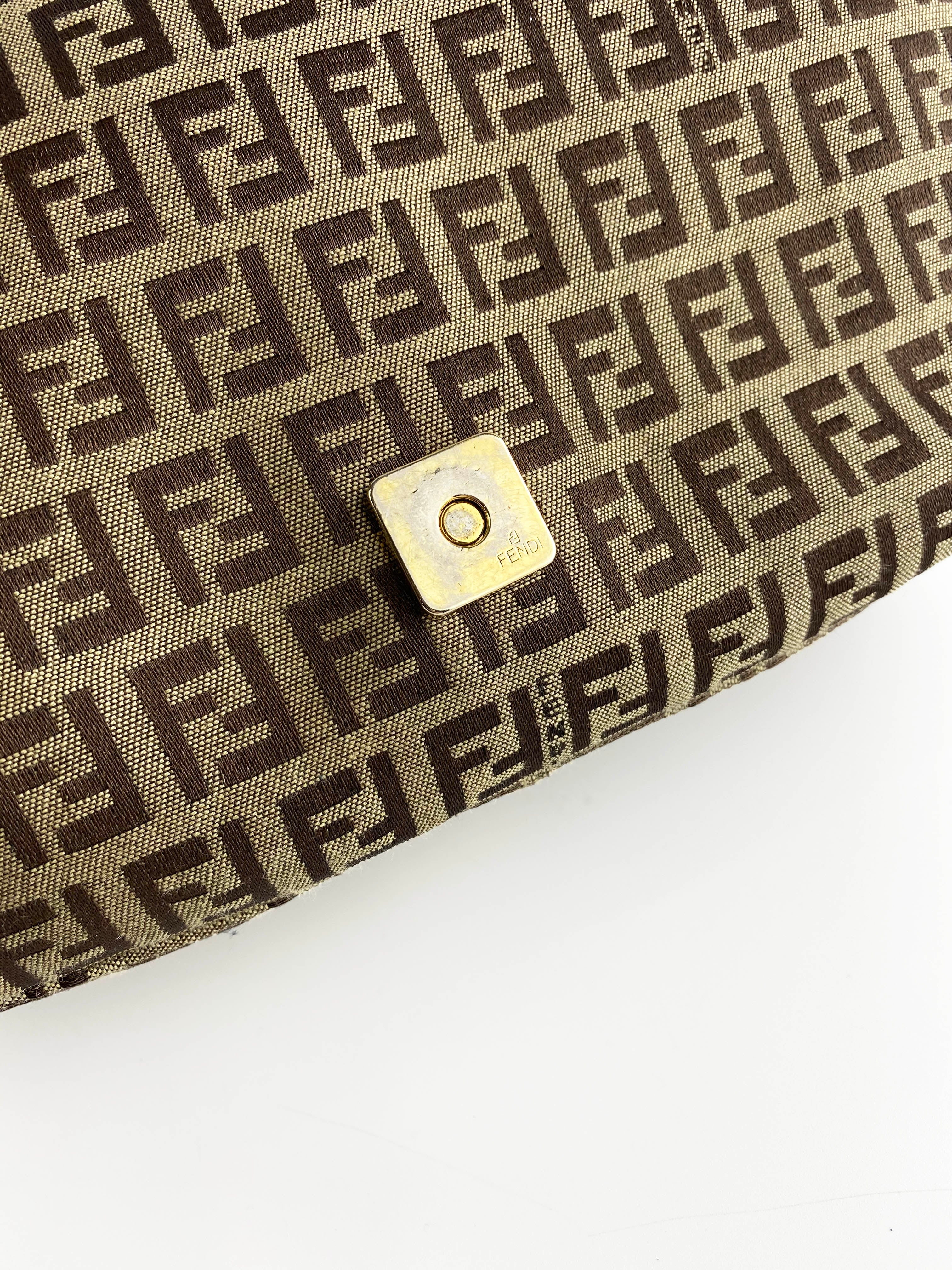 Fendi Vintage Mamma Baguette Zucca Shoulder Bag - Authentic Leather Handbag for Women, Luxury Designer Purse for Everyday Use & Special Occasions
