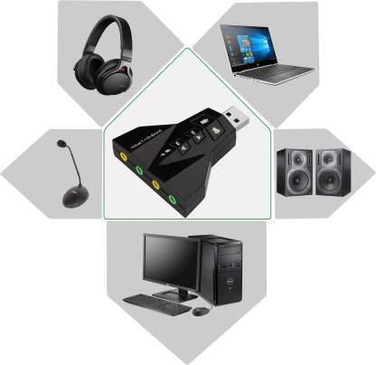 Frackson 7.1 Channel USB Gaming Headset with Dual Microphones - Airplane/Rocket Design Virtual Surround Sound Card for PC (Black) | Perfect for FPS Games, Streaming & Online Meetings