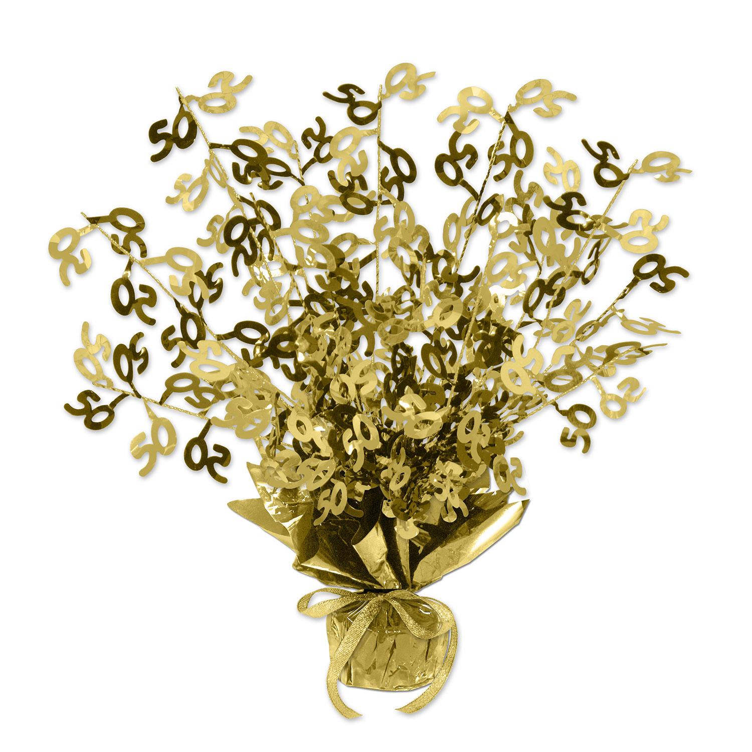 12 Pack Beistle 50th Anniversary Gold Centerpieces - Elegant Party Decorations for Birthday, Wedding & Anniversary Celebrations