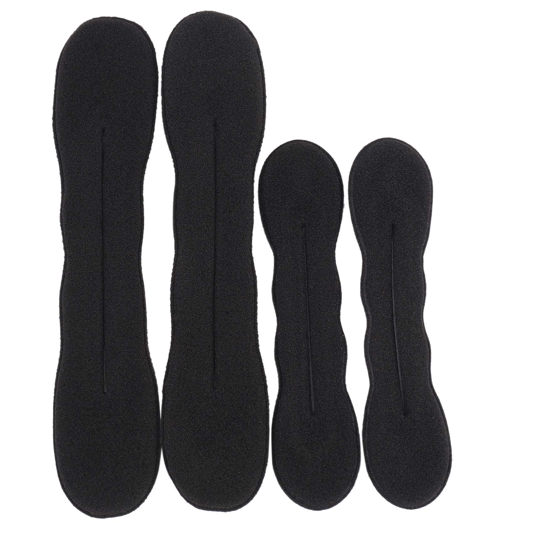 Hair Bun Maker Kit - 2 Small & 2 Large Sponge Bun Shapers for Perfect Hair Buns | Hair Donut Accessories for Women (Black) | Great for Updos, Ponytails & Special Occasions