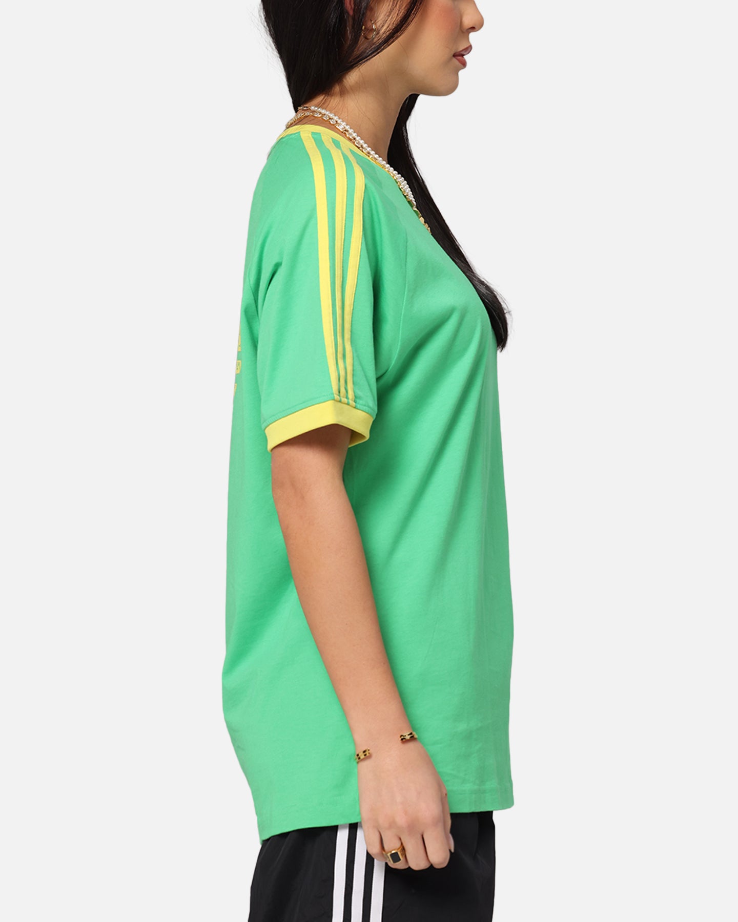 Adidas Monogram Cali T-Shirt for Men - Green Cotton Short Sleeve Tee - Casual Streetwear & Gym Wear