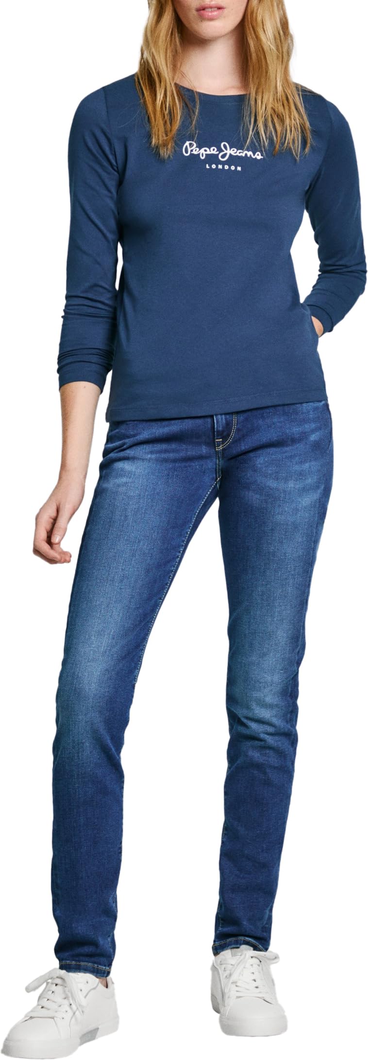 Pepe Jeans Soho Women's Skinny Jeans - Blue Denim Pants Size Medium (EU 36/38, US 27/28) | Stretch Fit, High Waist for Casual Wear & Night Out