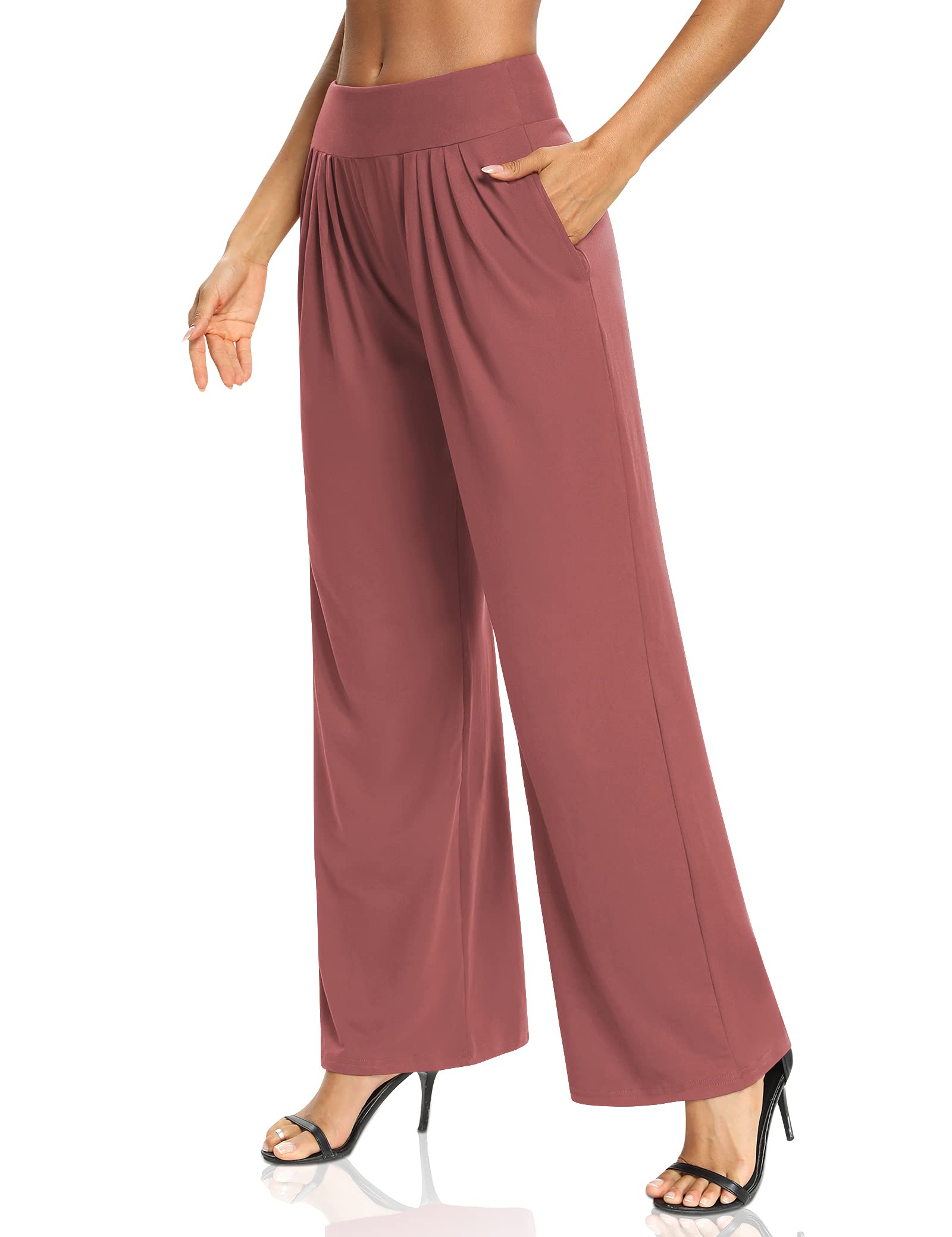 Sarin Mathews Women's Yoga Sweatpants - Loose Fit Comfortable Wide Leg Lounge Pants with Drawstring & Pockets for Workout, Jogging, Yoga and Home Relaxation