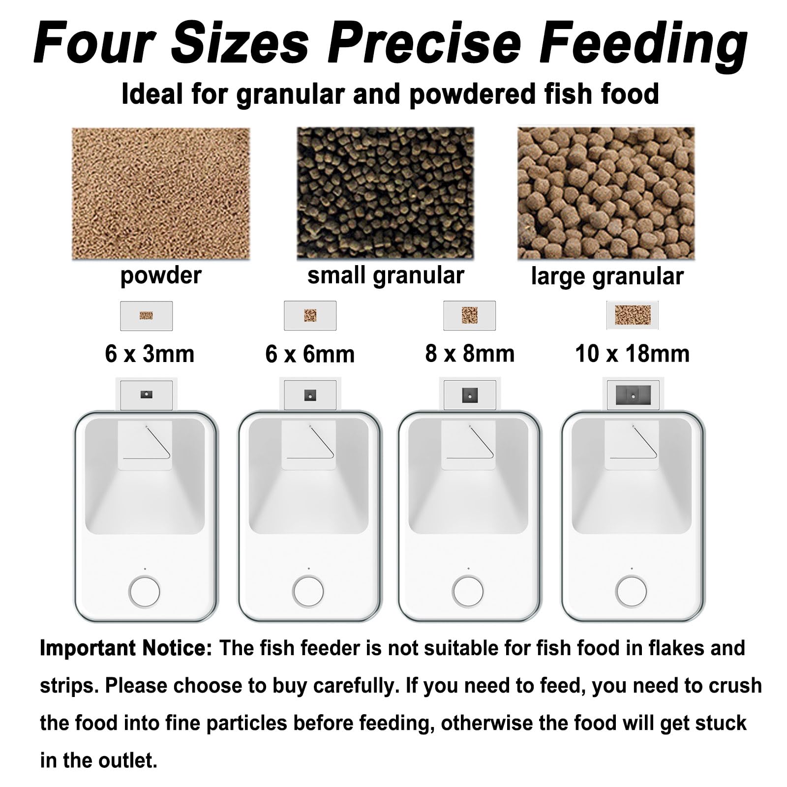 Automatic WiFi Fish Feeder for Aquarium - Smart App Controlled Fish Food Dispenser with Timer & USB Power - Perfect for Pelleted Fish Food - Ideal for Vacation Care & Daily Feeding