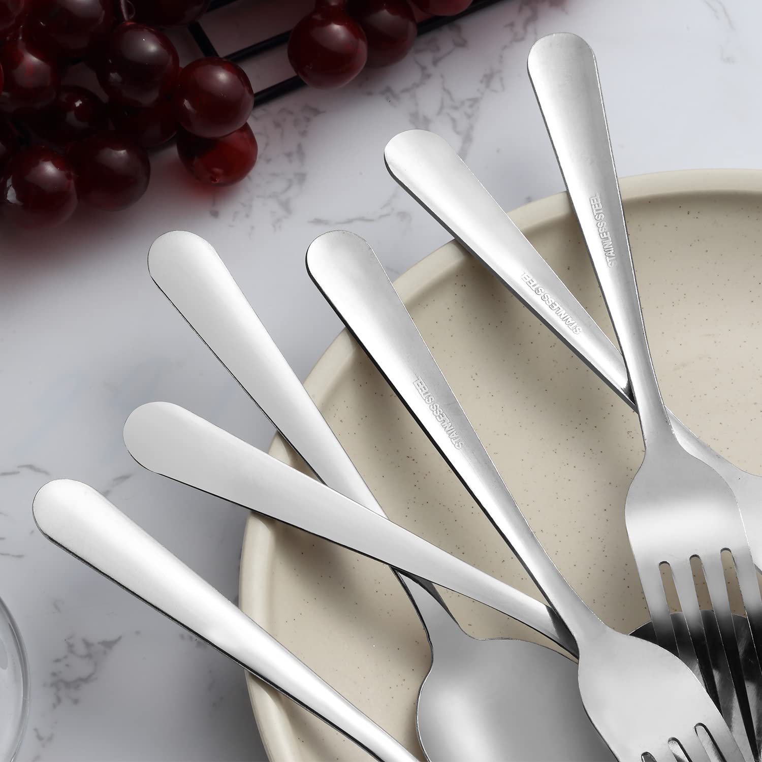 36-Piece Stainless Steel Forks and Spoons Set - 18 Forks & 18 Spoons - Food Grade, Mirror Polished, Dishwasher Safe - Perfect for Home, Kitchen, Restaurant, Catering & Outdoor Dining