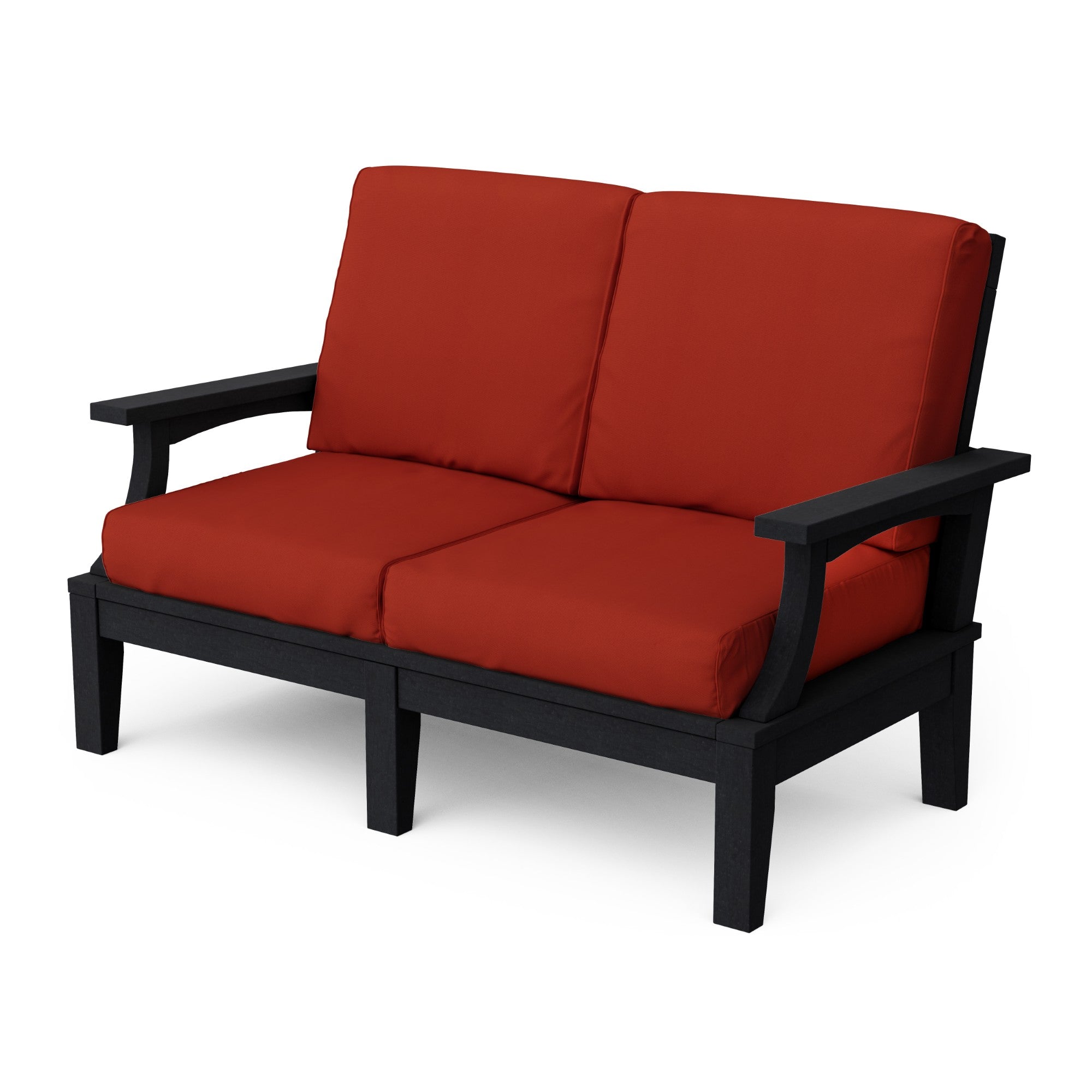 Heritage Deep Seating Love Seat Cushioned Sofa - Outdoor Patio Furniture for Garden, Poolside & Backyard Relaxation