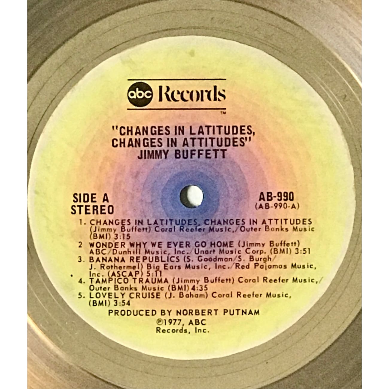 Jimmy Buffett Changes In Latitudes Changes In Attitudes Vinyl Record 1977 ABC Records Award - Perfect for Beach Parties, Tropical Getaways & Relaxing Summer Evenings