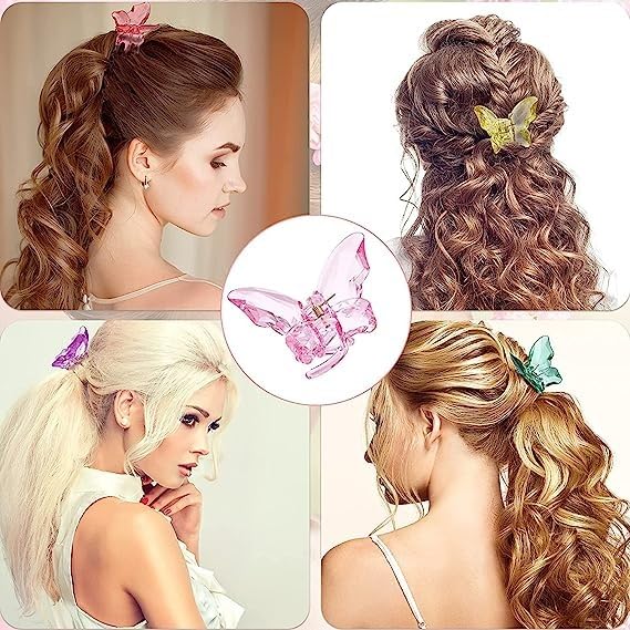 4 Pcs Butterfly Hair Clips for Women - Fashionable Hair Accessories for Party, Wedding & Everyday Styling