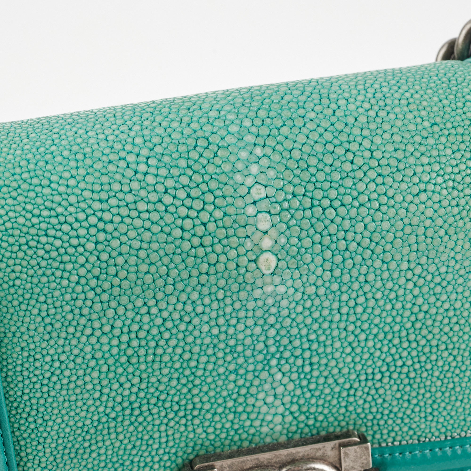 Chanel Small Turquoise Stingray Boy Bag - Luxury Crossbody Handbag for Women | Perfect for Evening Parties, Date Nights & Special Occasions