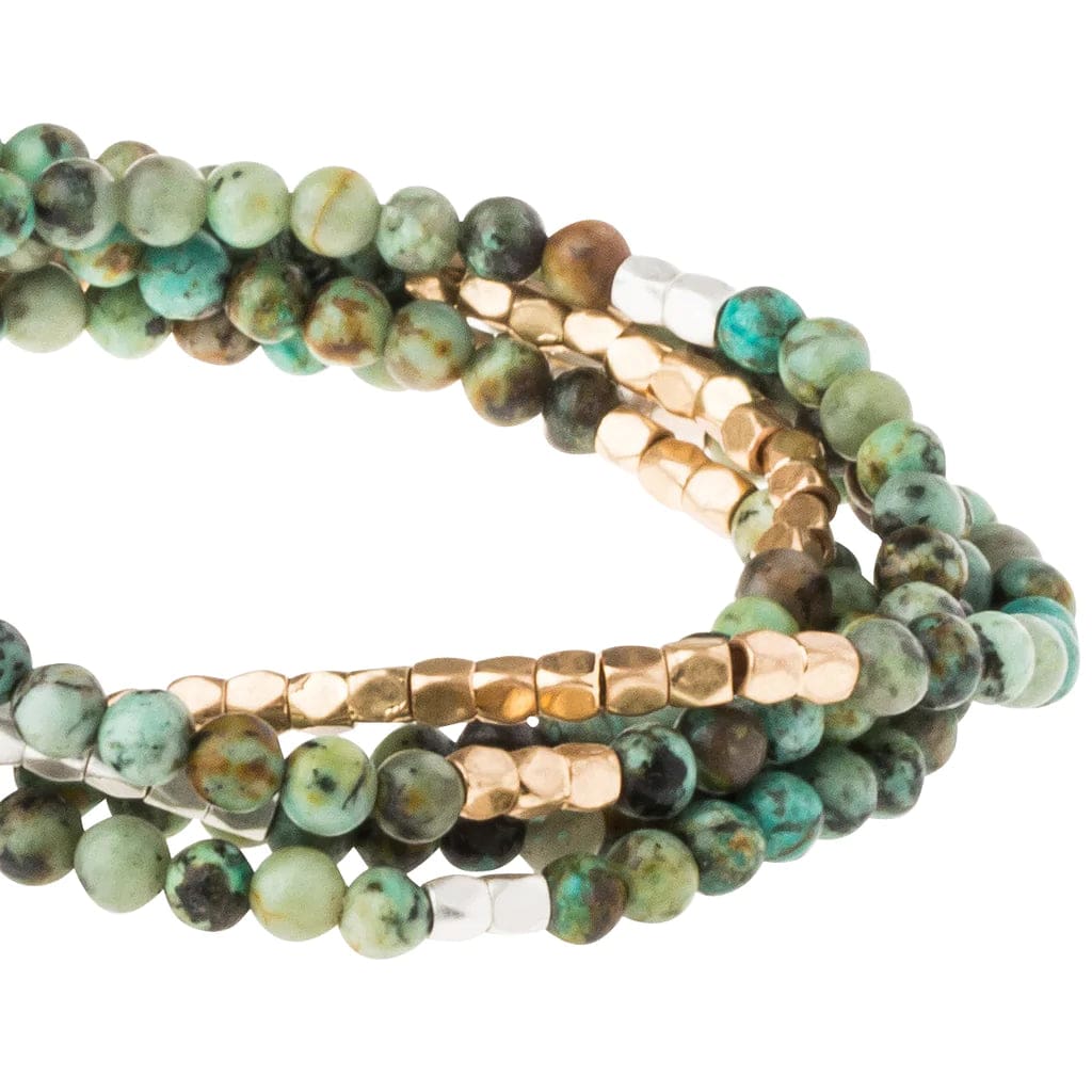 African Turquoise Jasper Wrap Bracelet for Transformation & Healing – Perfect for Meditation, Yoga, and Spiritual Growth