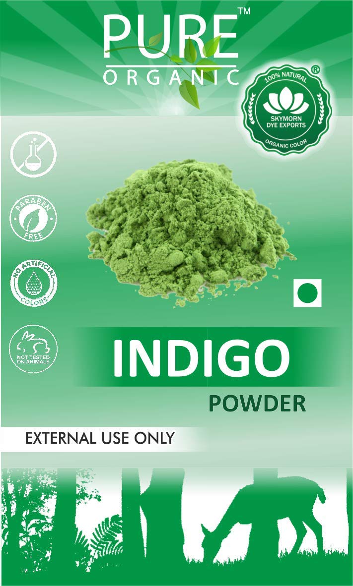 SKYMORN Pure Organic Natural Indigo Powder (Indigofera Tinctoria) - 300g Black Hair Dye & Conditioner for Natural Hair Coloring - Perfect for DIY Henna & Herbal Hair Treatments at Home