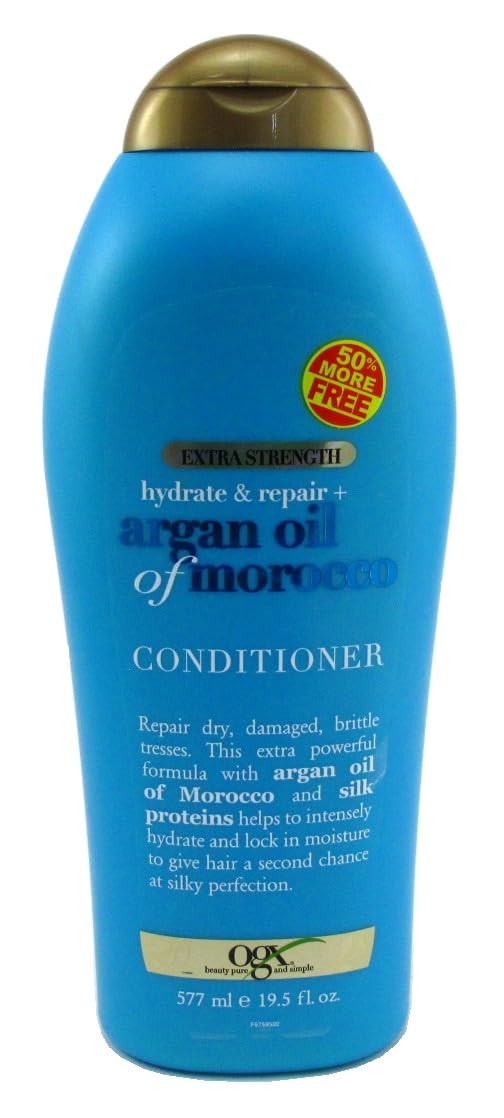 OGX Renewing + Argan Oil of Morocco Conditioner, 19.5 oz (Pack of 6) - Hydrating & Repairing Hair Treatment for Dry, Damaged Hair - Salon Quality Hair Care for Smooth, Shiny Locks - Perfect for Daily Use & Travel Size Convenience