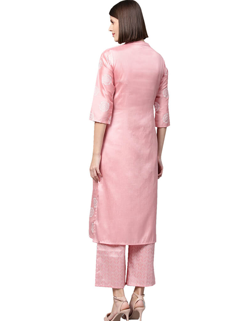 Elegant Baby Pink Poly Silk Suit Palazzo for Women - Perfect for Weddings, Parties & Special Occasions