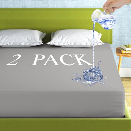 2 Pc Mattress Protector Dark Grey