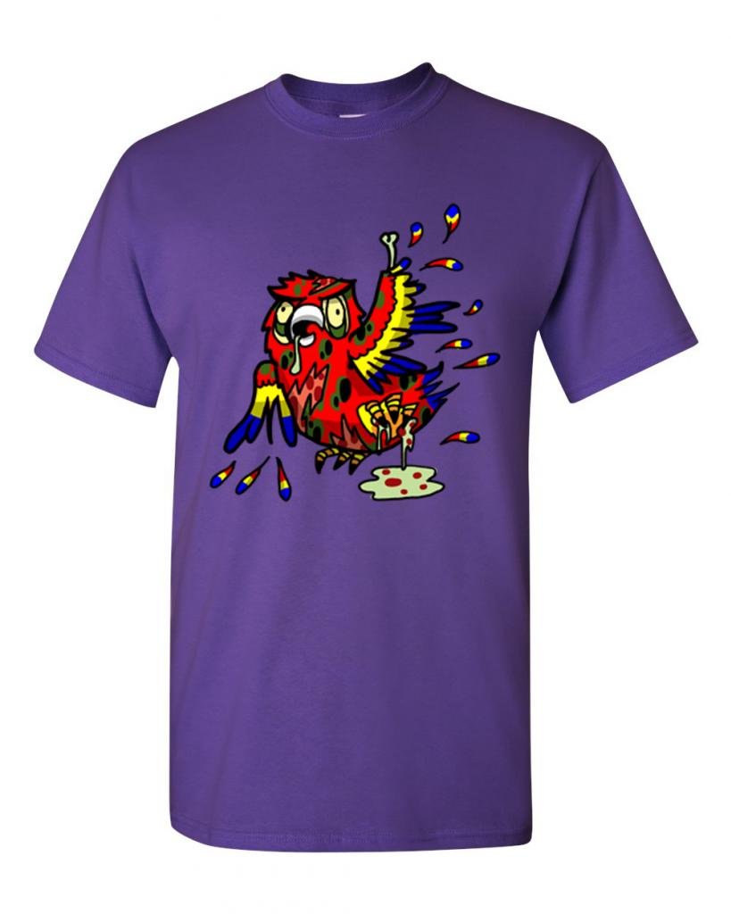 Zombie Parrot Undead Animals Graphic T-Shirt for Men & Women | Funny Halloween Costume & Horror Movie Fan Tee | Perfect for Cosplay, Comic Con & Halloween Parties