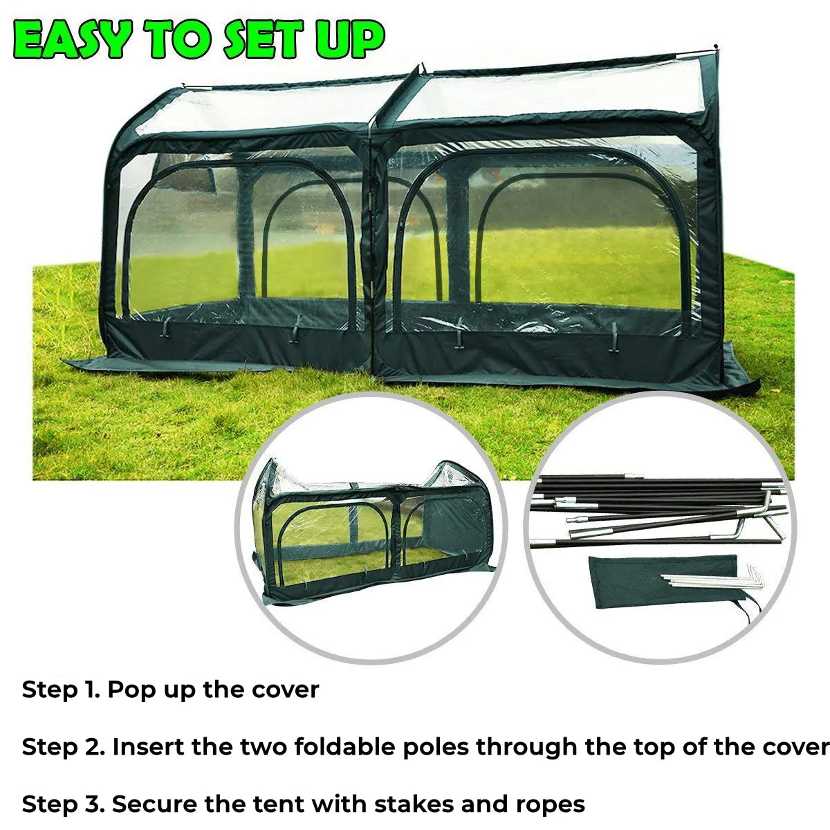 98 x 49 x 53 Inch Small Greenhouse for Plants & Gardening - Perfect for Backyards, Balconies & Indoor Herb Growing