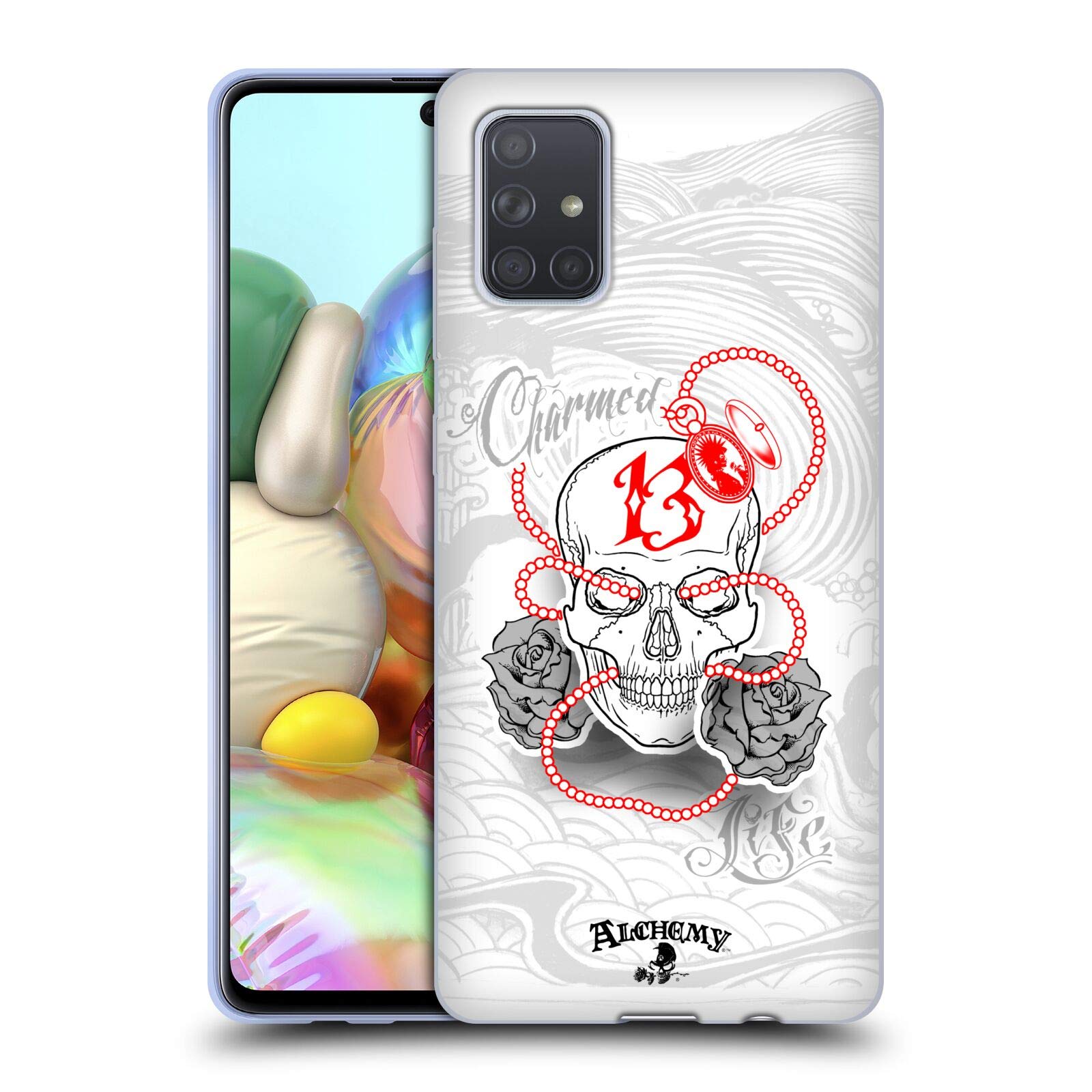 Alchemy Gothic Charmed Life Locket Skull Soft Gel Case for Samsung Galaxy A71 (2019) - Officially Licensed by Head Case Designs, Perfect for Gothic Style Enthusiasts and Daily Protection