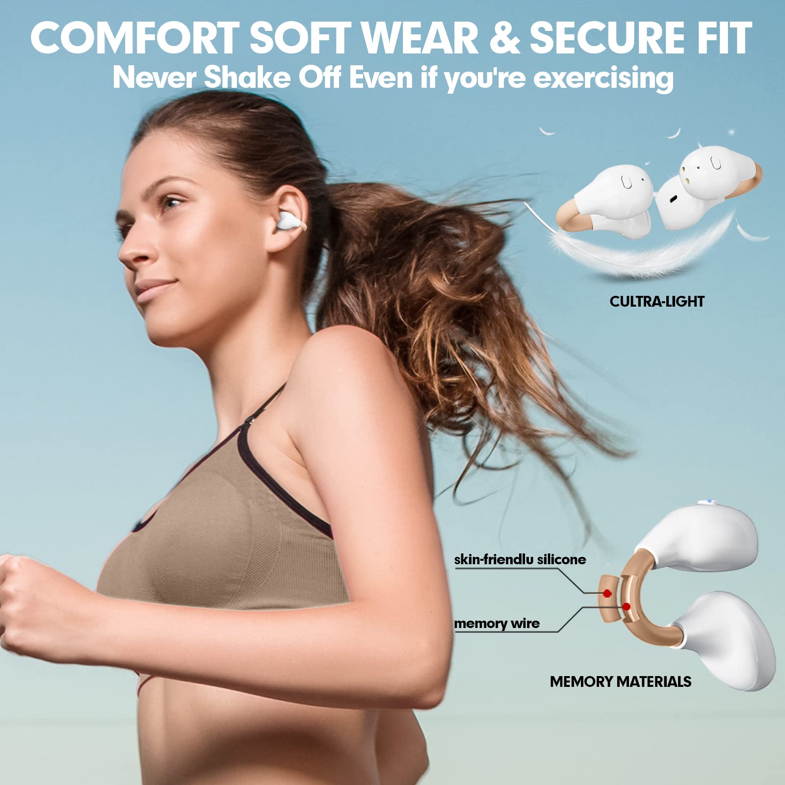 Wireless Bluetooth Bone Conduction Headphones - Open Ear Clip-On Headset with HD Sound for Running, Cycling, Workouts & Outdoor Activities