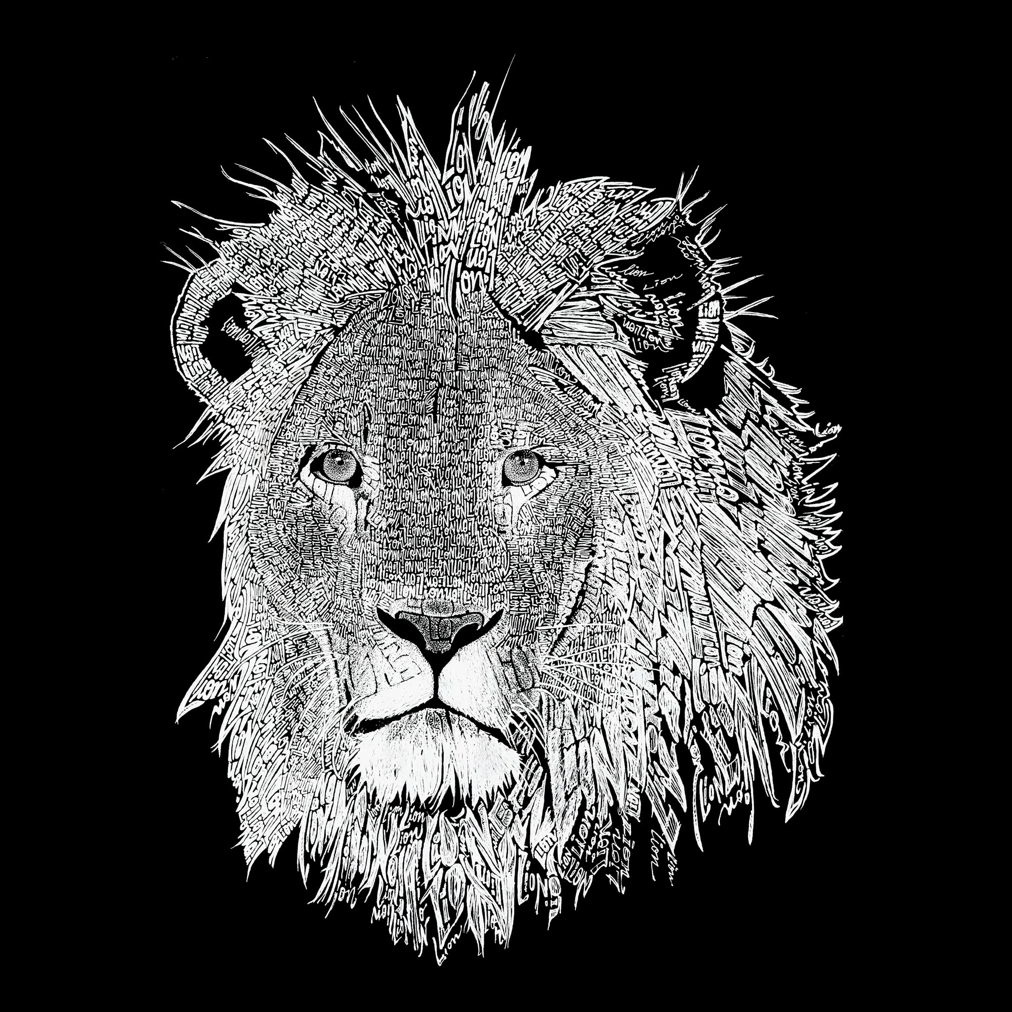 LA POP ART Women's Lion Word Art Hooded Sweatshirt - Soft Fleece Pullover for Casual Wear, Street Style & Winter Comfort