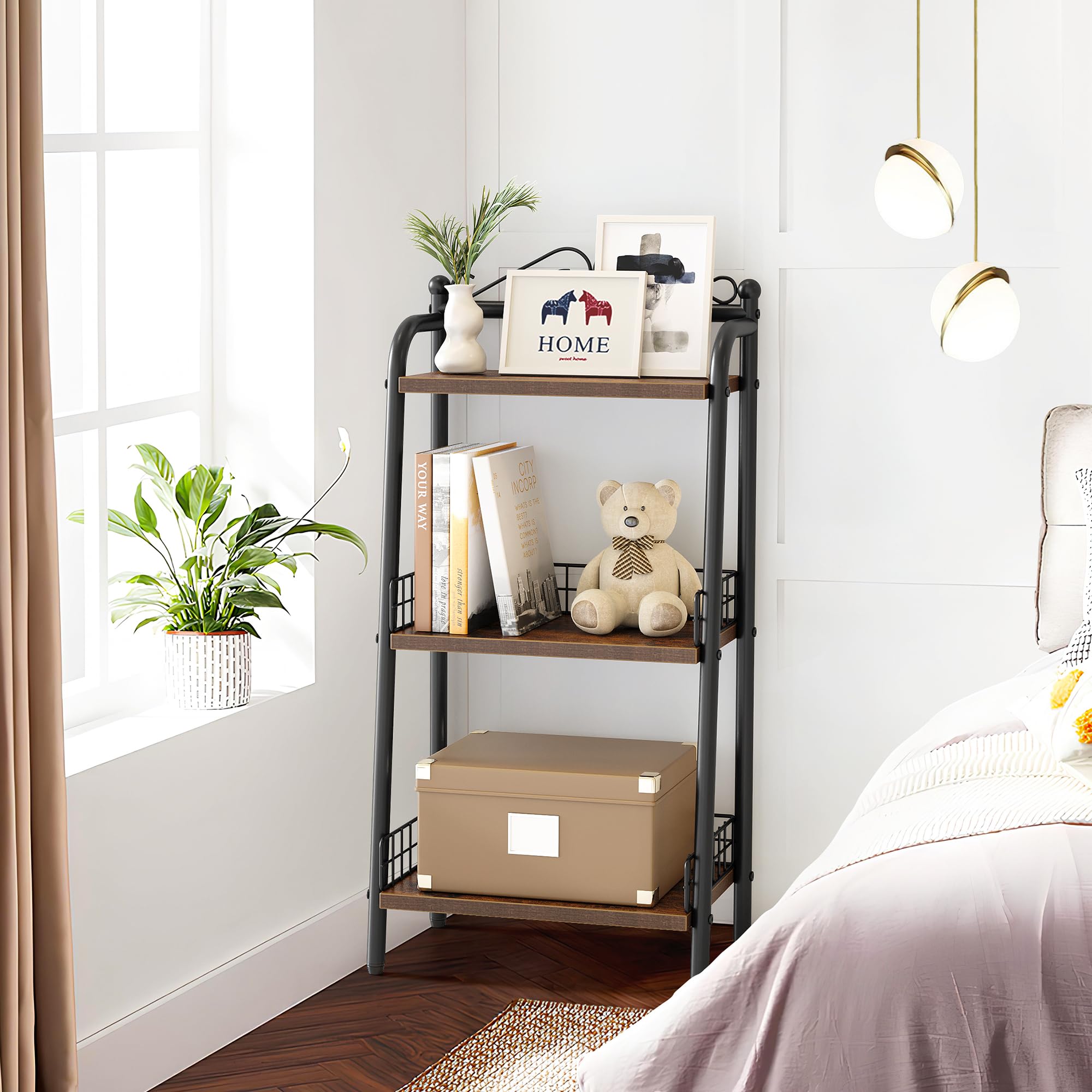 GARVEE 3-Tier Bathroom Ladder Shelf - Freestanding Storage Organizer for Small Spaces - Perfect for Bathroom, Living Room, Balcony & Kitchen - Space-Saving Home Decor Solution