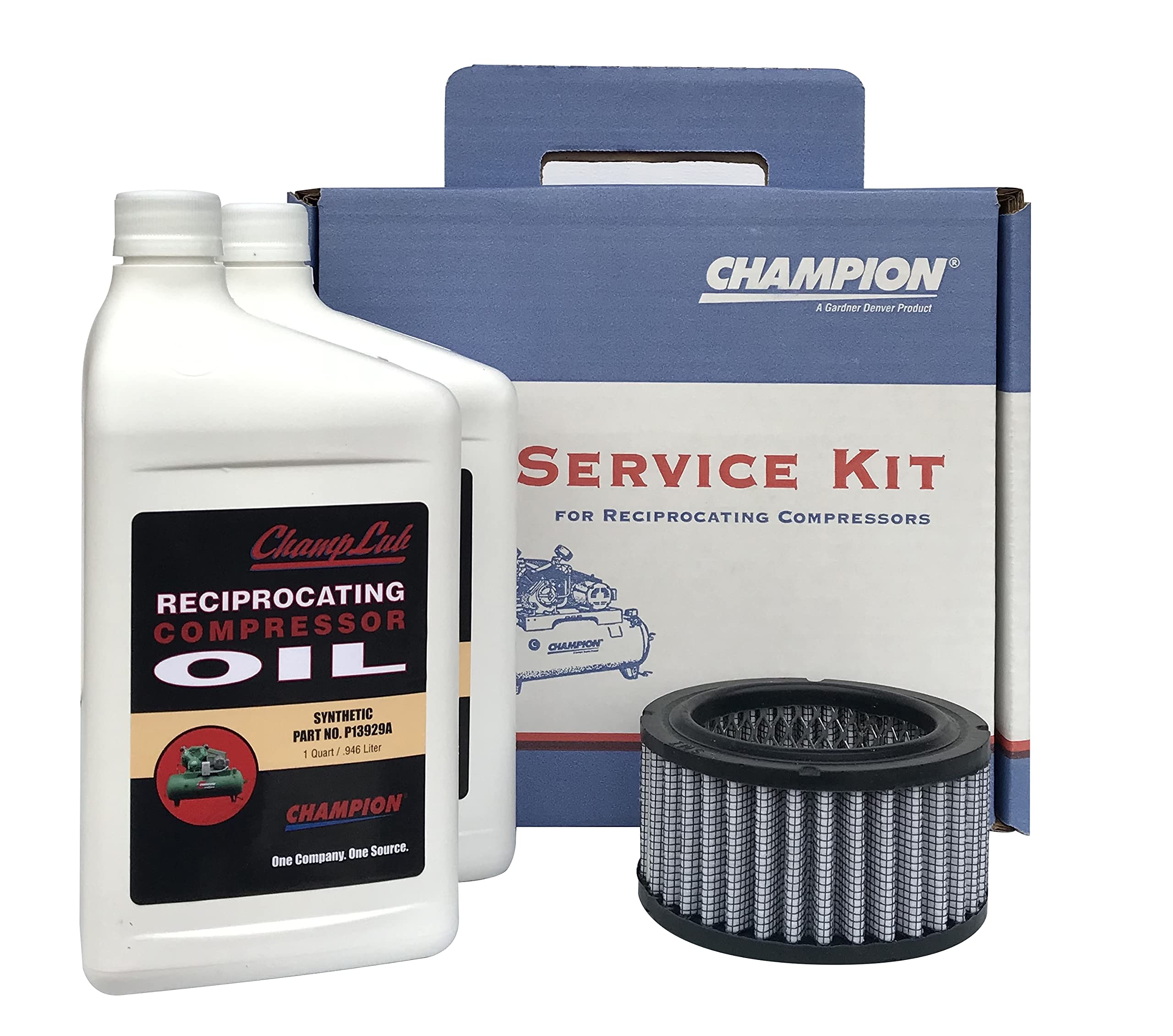 Champion R-Series & RV-Series Air Compressor Synthetic Oil & Filter Maintenance Kit - Compatible with R10, R15, RV10, RV15 Compressor Pumps | Professional Air Tool Lubrication & Protection for Workshop, Garage & Industrial Use