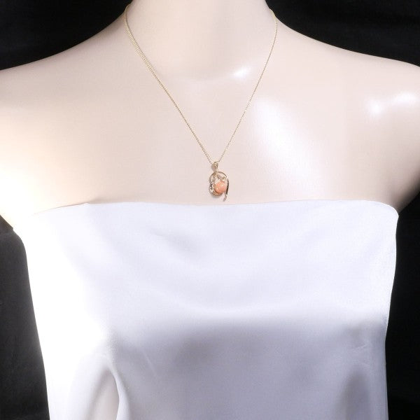 18K Yellow Gold Coral Necklace for Women - Elegant Handmade Jewelry Gift for Birthday, Anniversary & Special Occasions