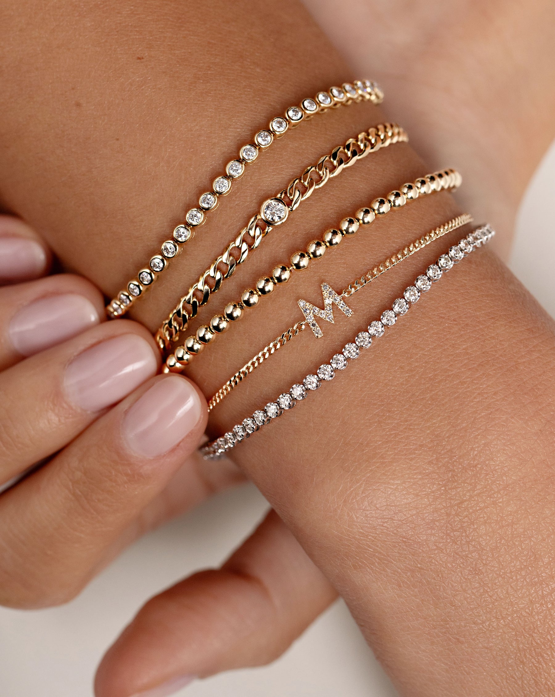 Personalized Diamond Initial Bracelet for Women - Custom Name Letter Charm Bracelet Jewelry Gift for Her - Perfect for Birthdays, Anniversaries & Special Occasions