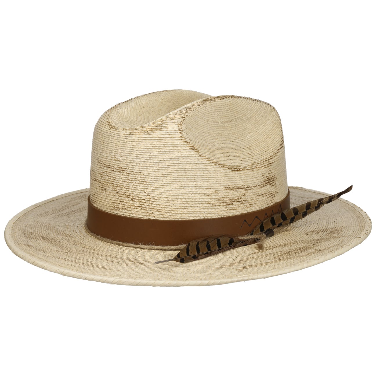 JJ Hats Authentic Mexican Palm Straw Hat - Breathable Wide Brim Sun Hat for Women & Men - Perfect for Beach, Gardening, and Outdoor Adventures