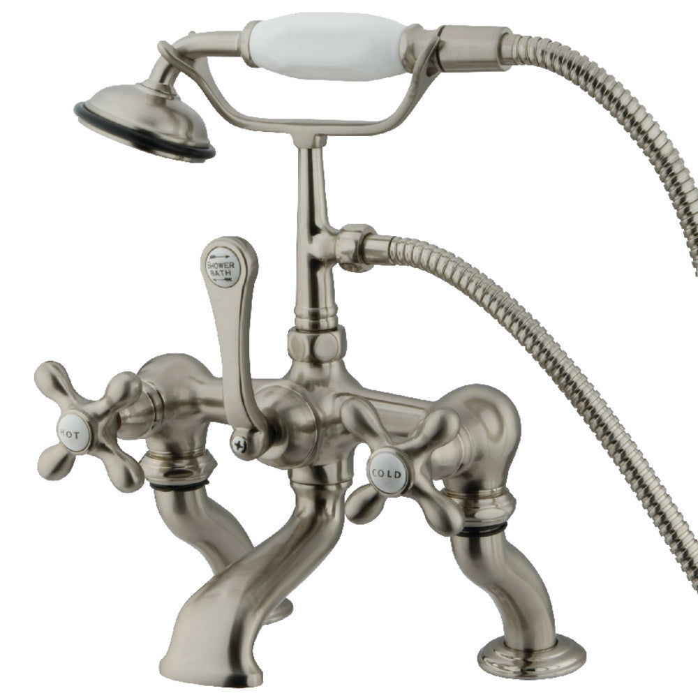 Kingston Brass CC415T8 Vintage 7-Inch Deck Mount Bathtub Faucet with Hand Shower - Perfect for Classic Bathroom Renovations & Spa-Like Showers