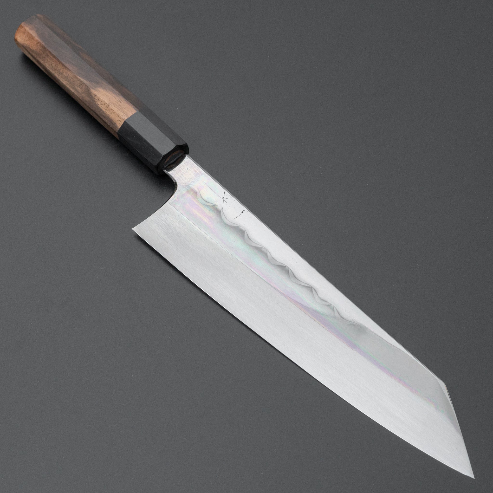 Hitohira Togashi White #1 Notaremon Mizu Honyaki Kiritsuke Gyuto 240mm Japanese Chef Knife with Kurokaki Persimmon Handle & Saya (#076) - Premium Kitchen Knife for Sushi, Sashimi & Precision Cutting