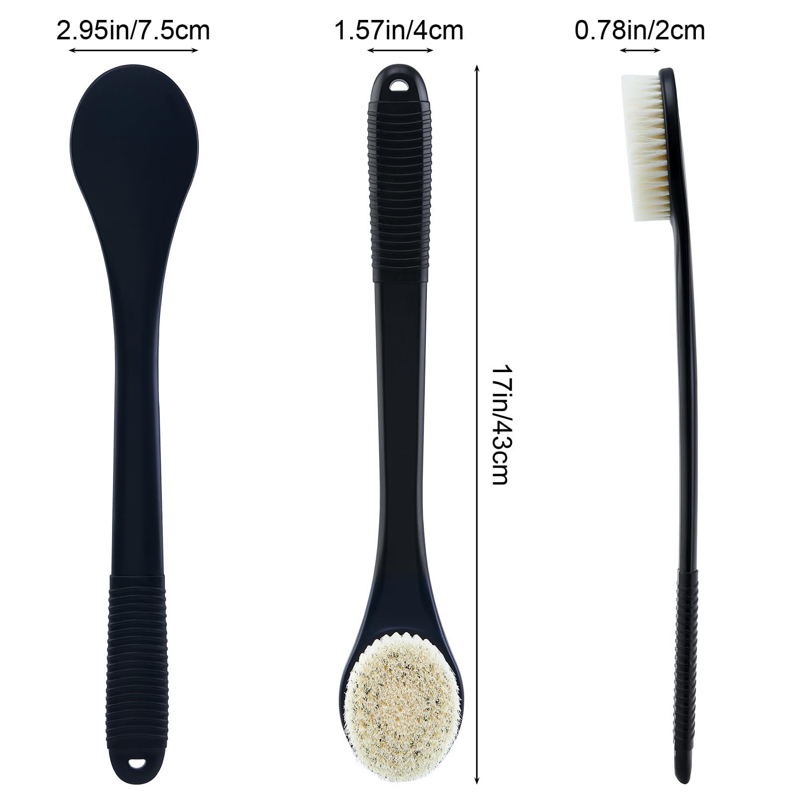 Long Handle Back Scrubber - Exfoliating Shower Brush for Men & Women with Non-Slip Grip - Perfect for Deep Cleaning & Skin Exfoliation