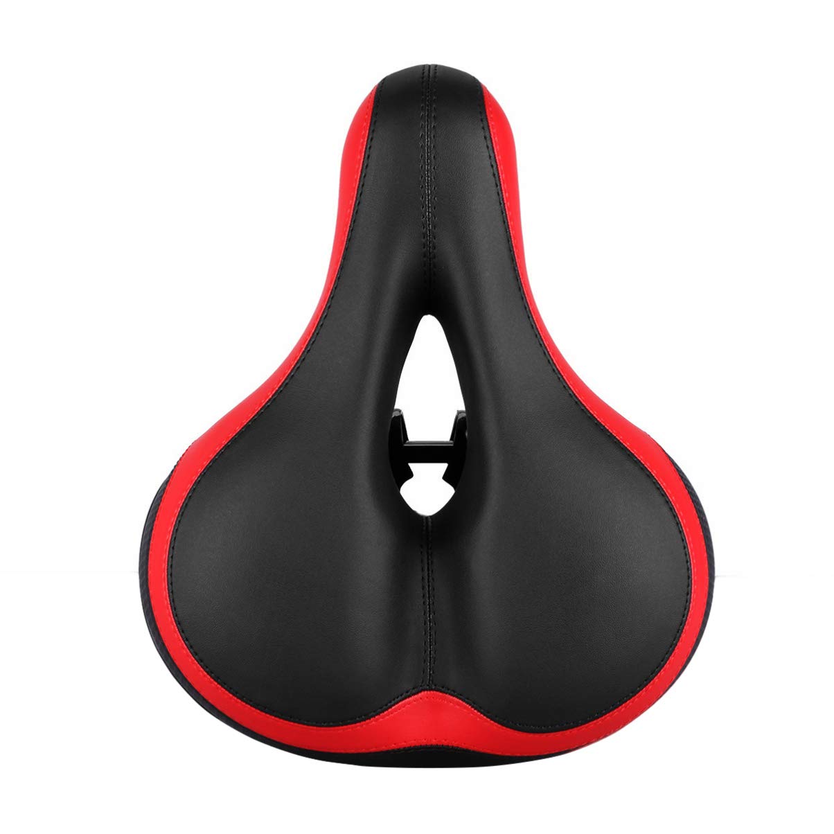 LIOOBO Universal Comfort Bike Saddle - Wide Padded No Nose Bicycle Seat for Men & Women, Reflective Road & Mountain Bike Seat Cushion - Ideal for Commuting, Long Rides & Outdoor Cycling