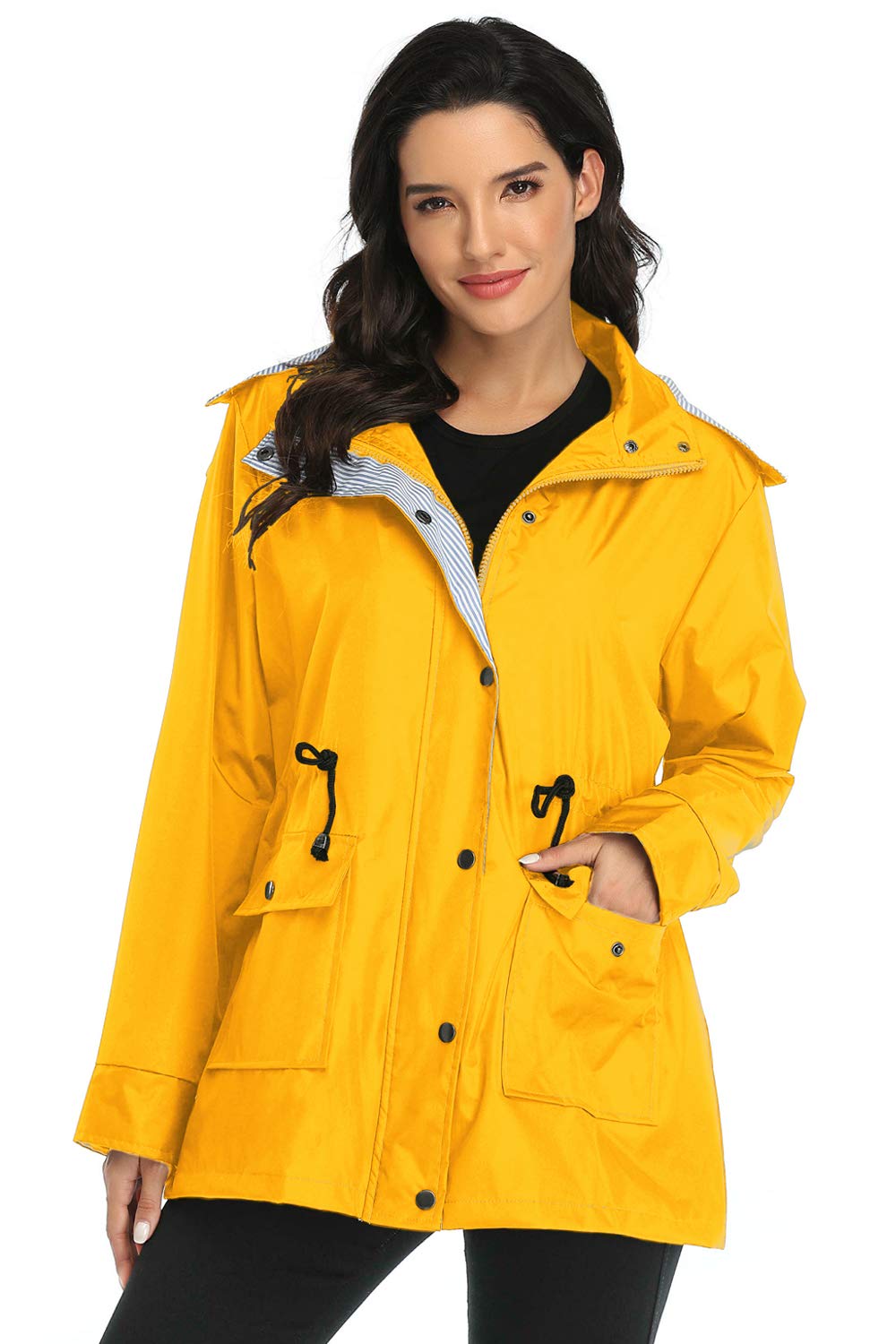 **Arthas Women's Lightweight Waterproof Rain Jacket with Hood - Windproof Outdoor Trench Coat for Hiking, Travel & Daily Wear - Plus Size Raincoat for Women & Girls**