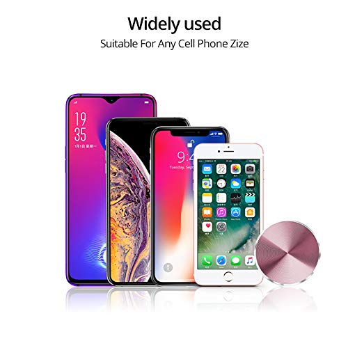 VizGiz 4 Pack Magnetic Phone Holder - Metal Plate Replacement with Iron Adhesive - Round Backing Disc for Car Air Vent Mount - Compatible with Phone Cases & Magnetic Mounts - Perfect for Hands-Free Driving & Navigation